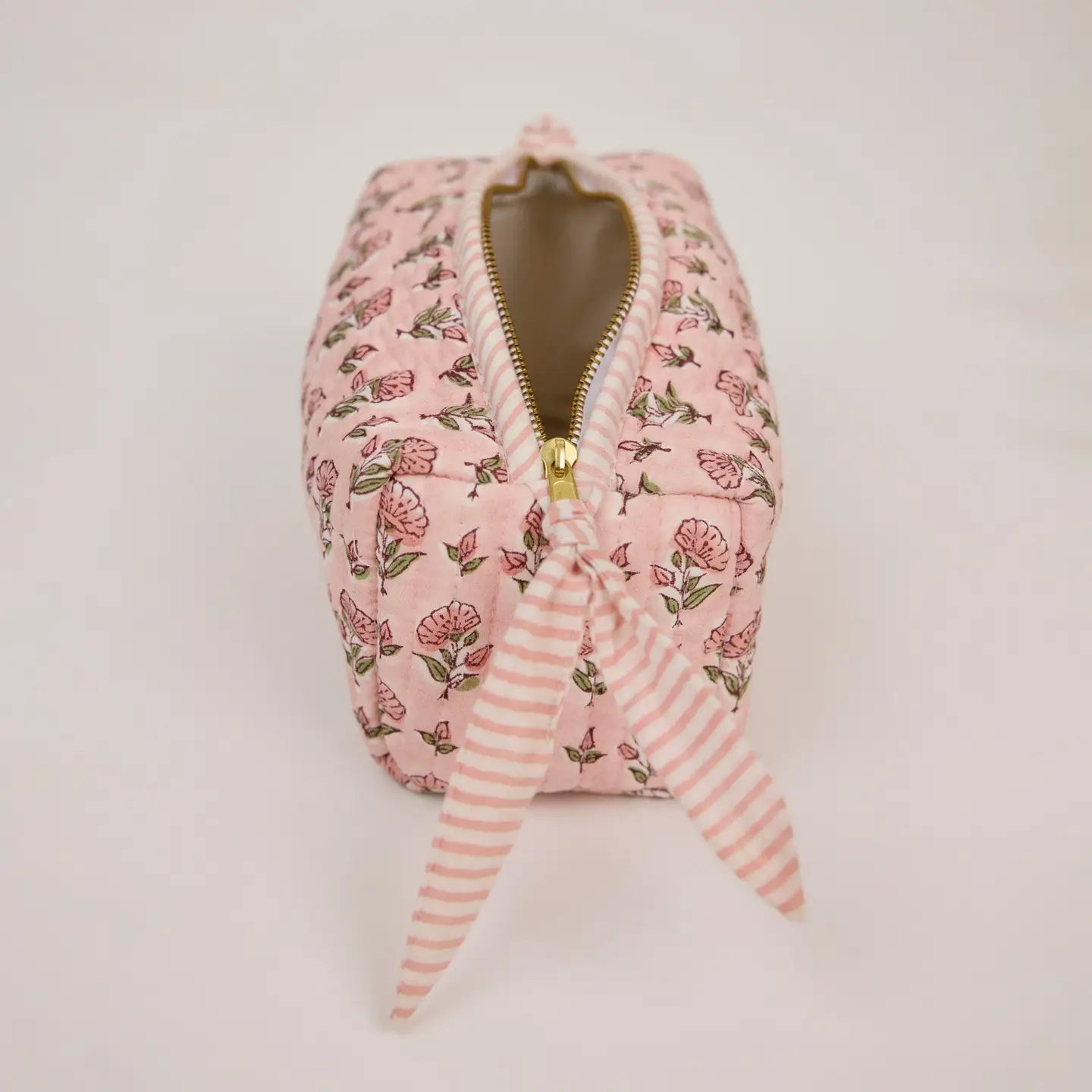 Paper Mirchi Organic Cotton Toiletry Small Bag - Ditsy Floral Blush