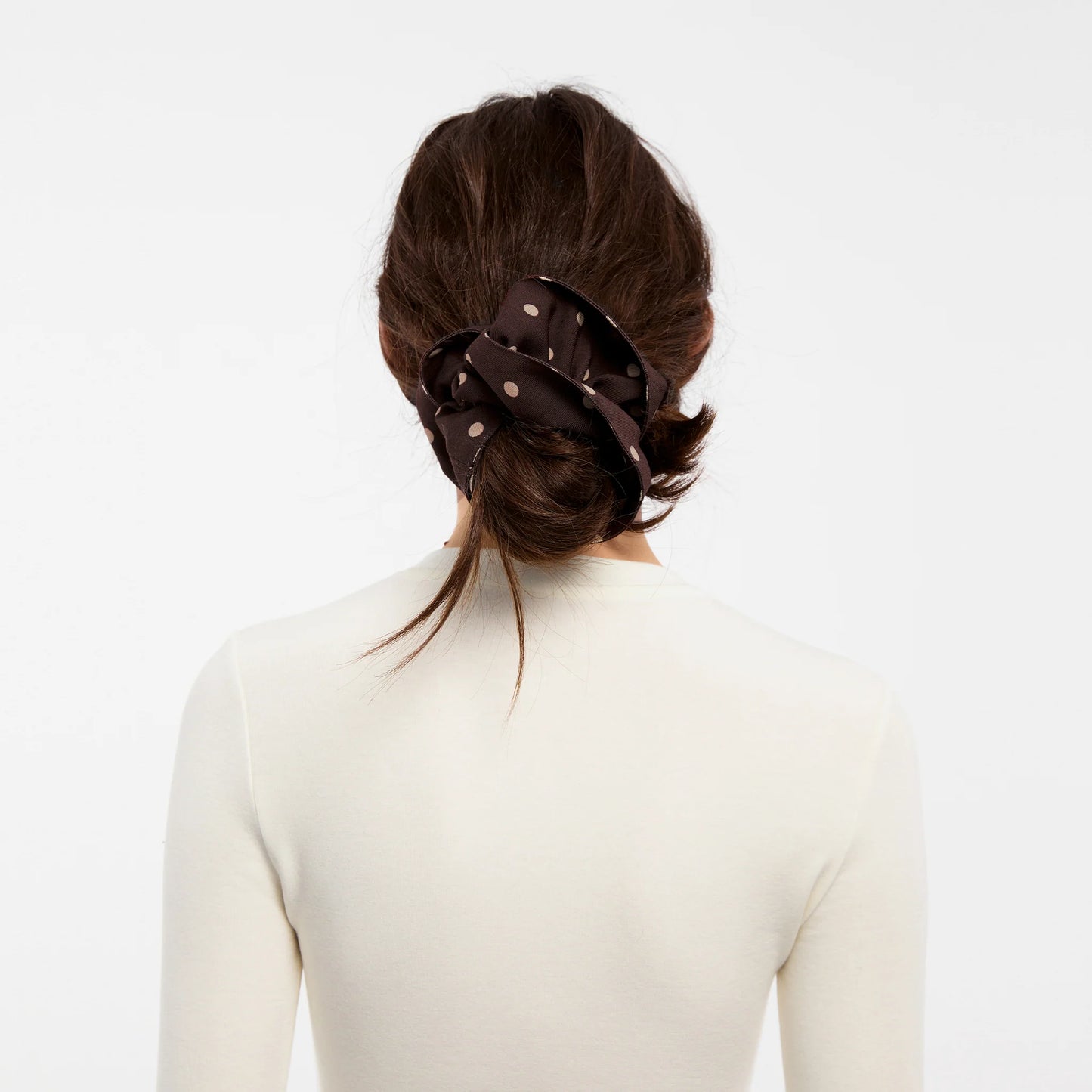 CUBIC Polka Dot Hair Tie - Brown