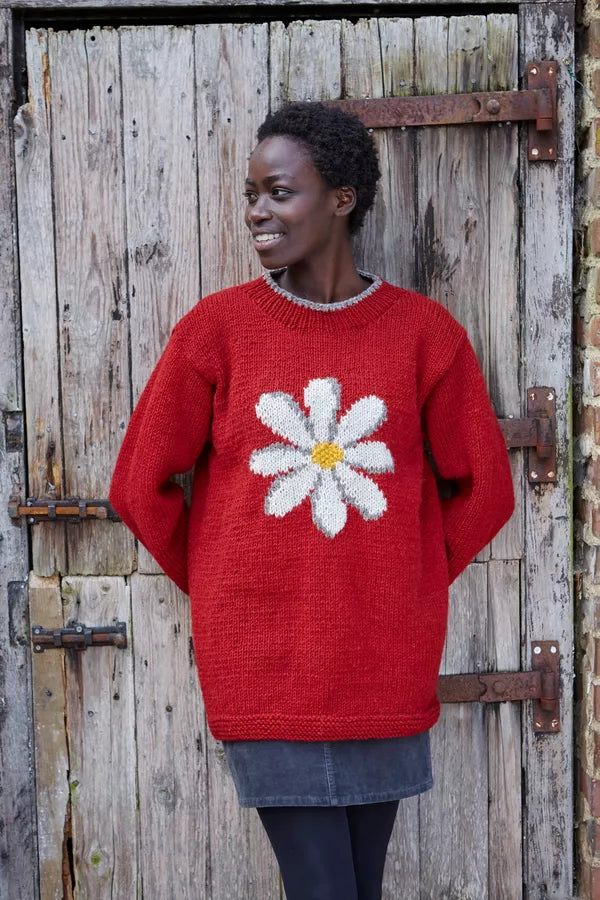 Pachamama Daisy Sweater Red