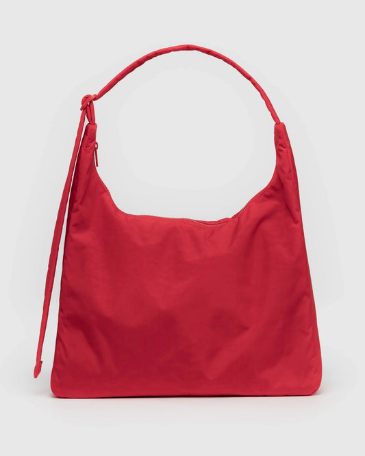 baggu large nylon shoulder bag in candy apple red