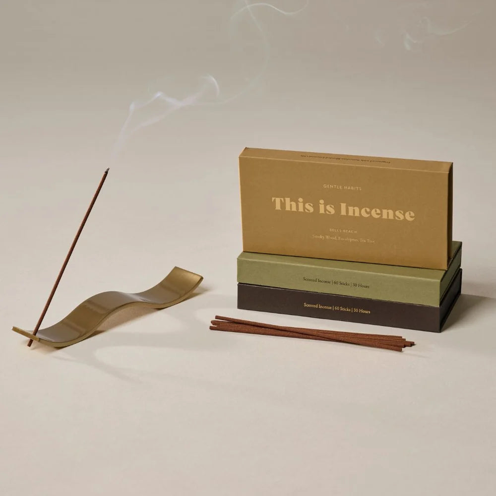 Gentle Habits Brass Wave Incense Holder