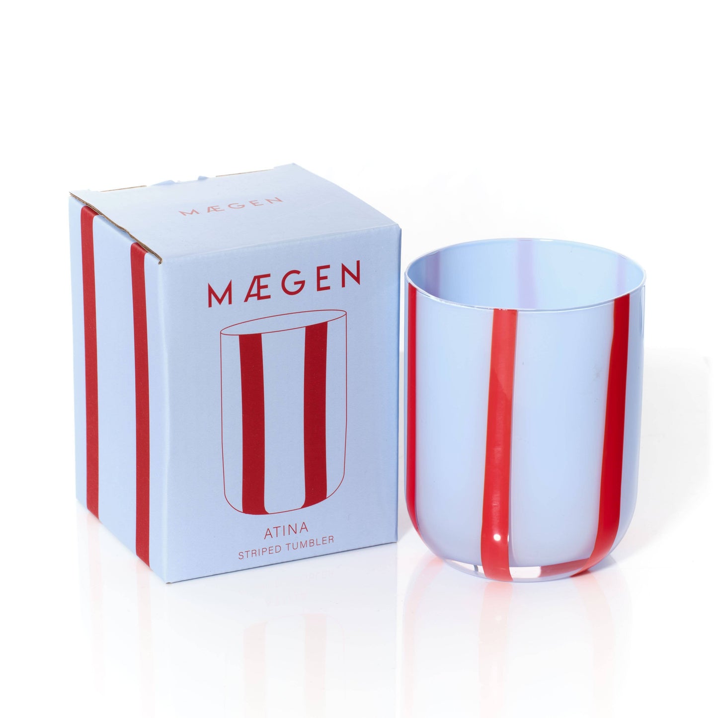 Maegen Atina Glassware - Blue & Red