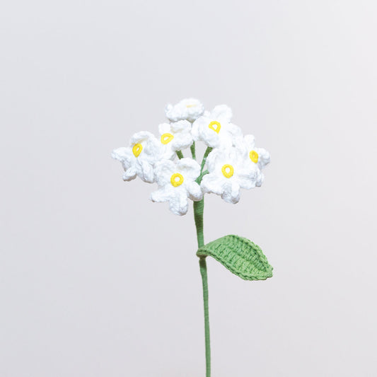 Handmade Crochet Flowers - White Forget Me Not