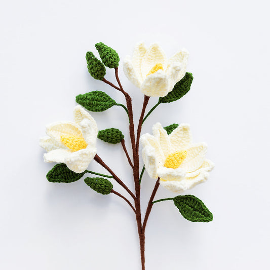 Handmade Crochet Flowers - Magnolia White