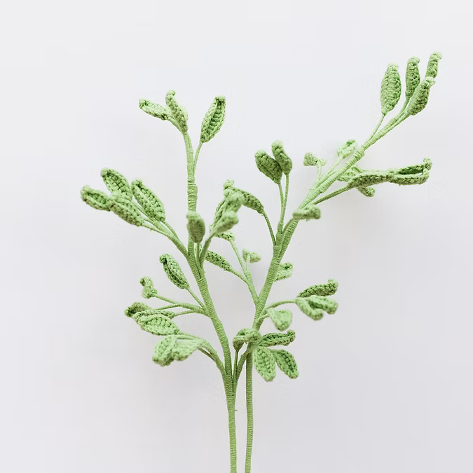Handmade Crochet Flowers - Green Fairy Leaf