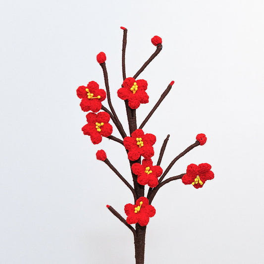 handmade crochet flower - red plum