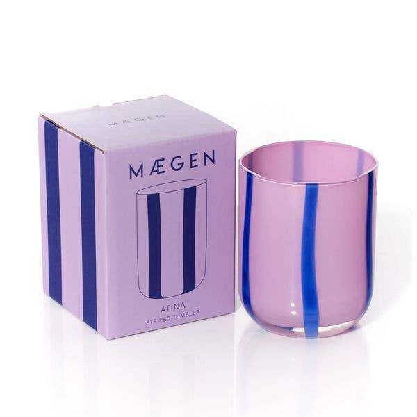 Maegen Atina Glassware - Lilac & Navy