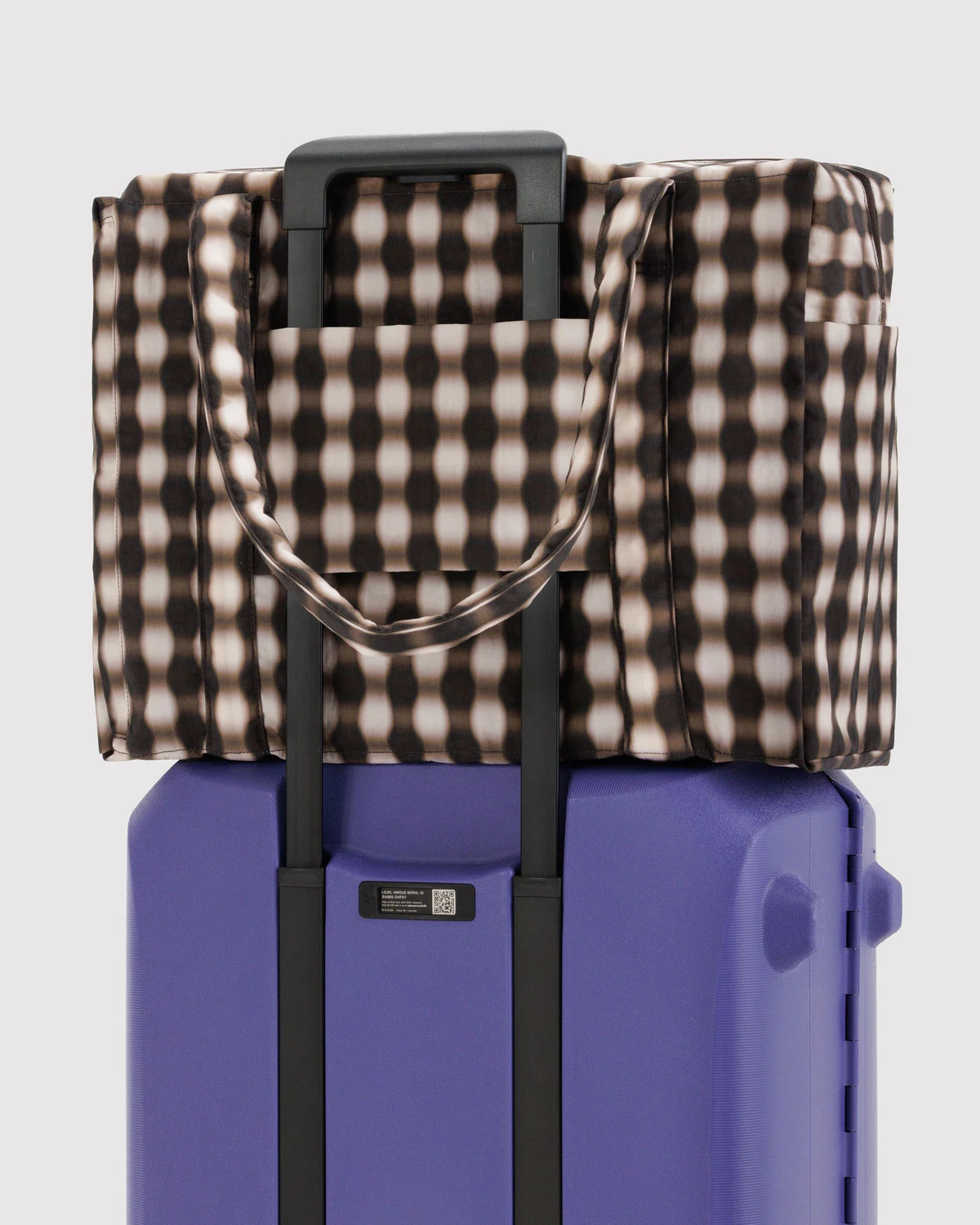 BAGGU Cloud Carry-on - Blurred Gingham Brown