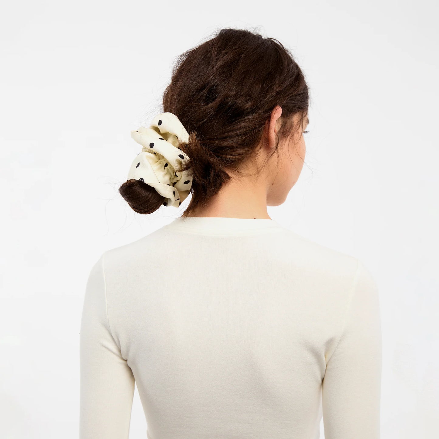CUBIC Polka Dot Hair Tie - Beige