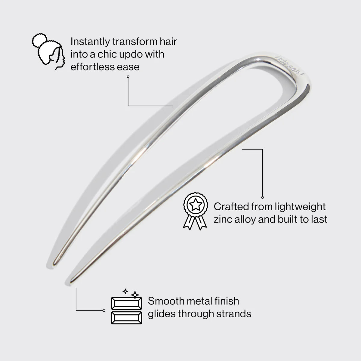 KITSCH Metal French Hair Pin - Silver