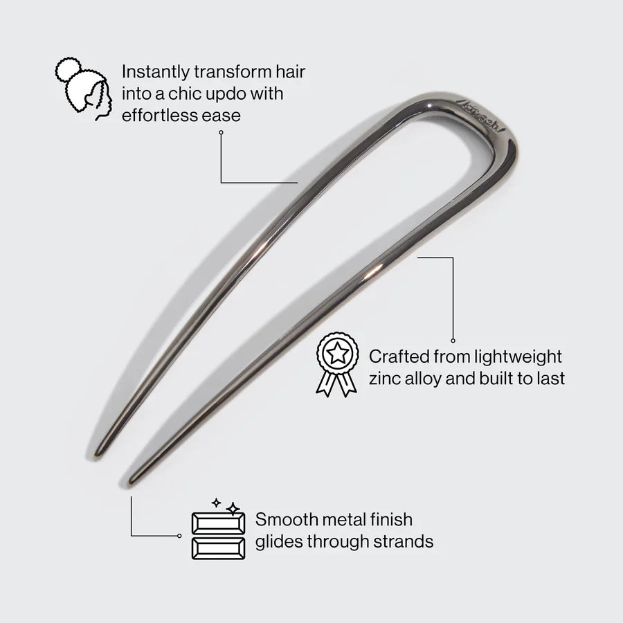 KITSCH Metal French Hair Pin - Hematite