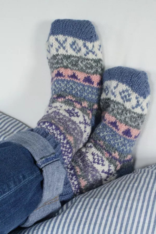 Pachamama Sofa Socks Fairisle Jacaranda