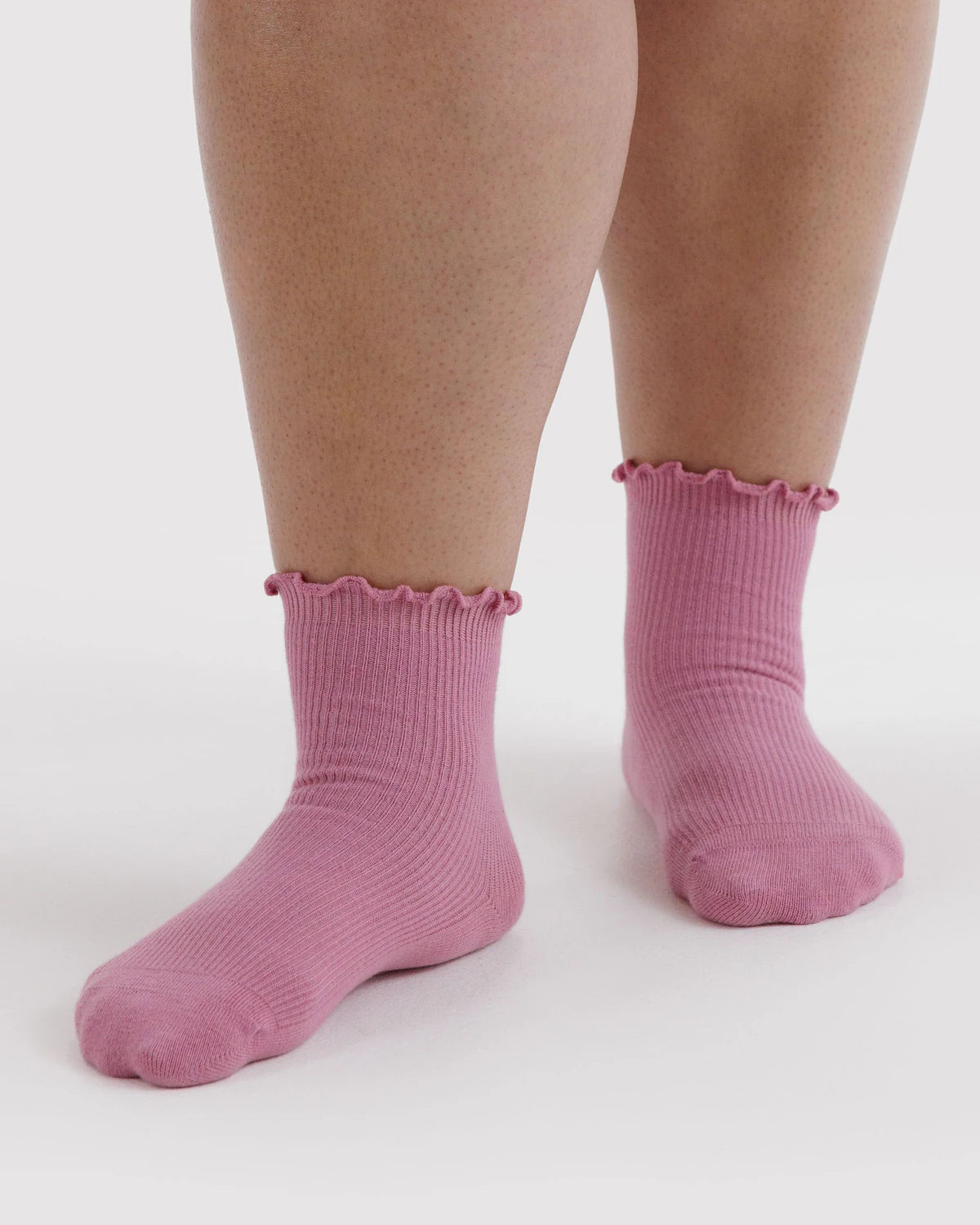 BAGGU Lettuce Edge Sock Set of 2 - Wild Plum & Cherry