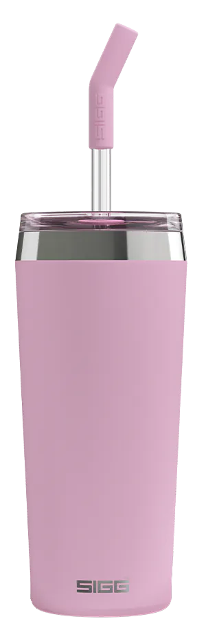 sigg travel mug with a straw in Pink colour 0.6l
