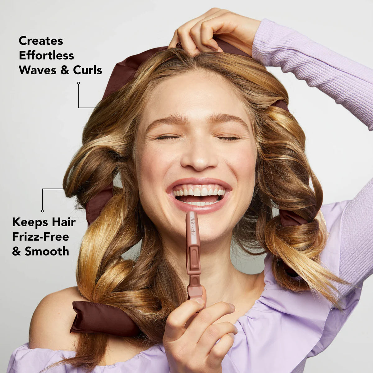 KITSCH XL Satin Heatless Curling Set - Chocolate