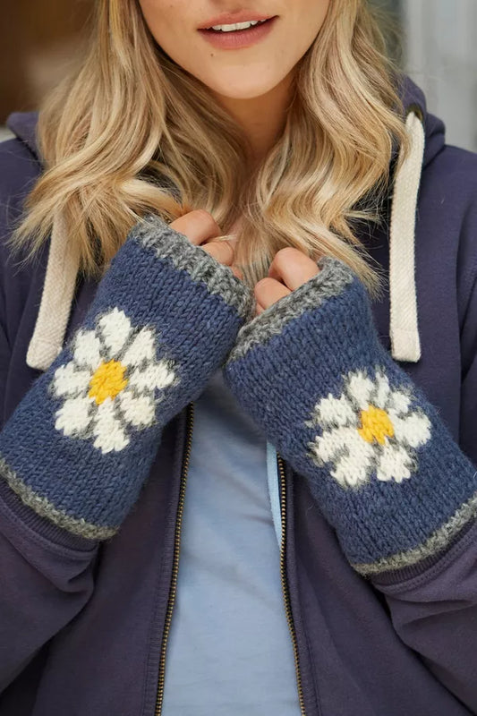 pachamama daisy handwarmer in denim 