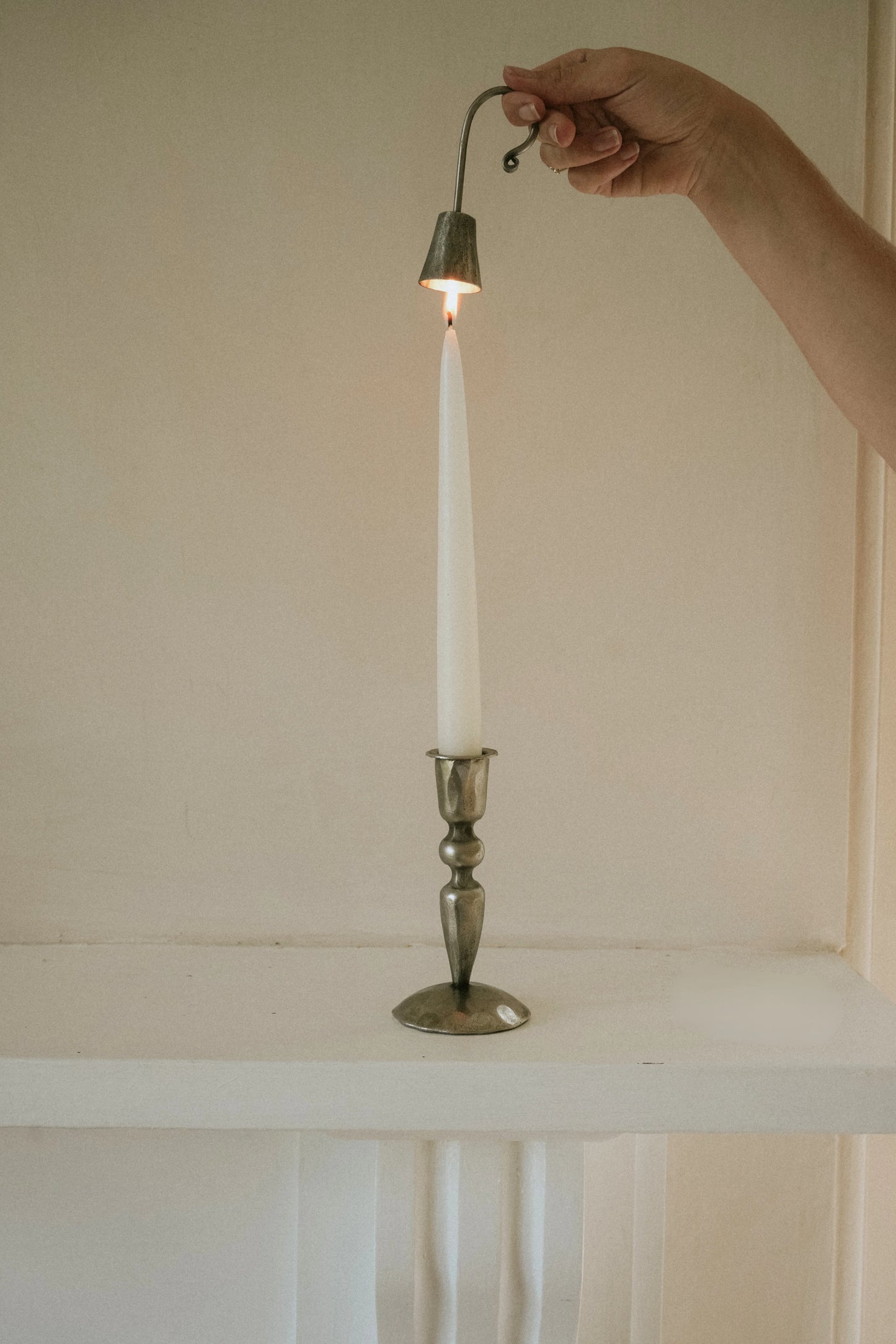 Morgan Wright Curved Antique Silver Candle Snuffer