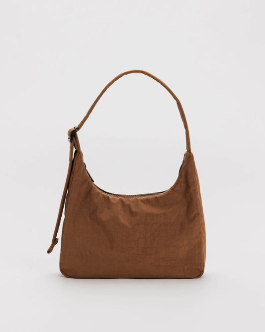 baggu mini nylon shoulder bag in brown 