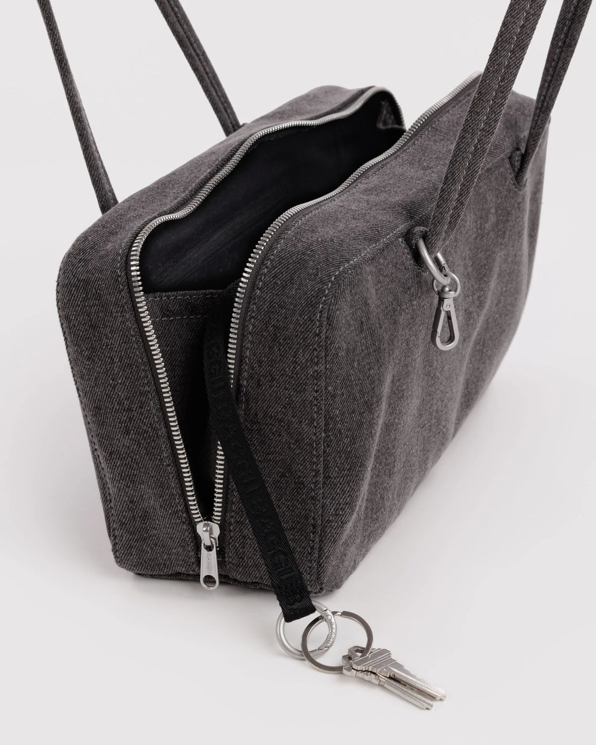 BAGGU Denim Bowler Bag - Washed Black Denim