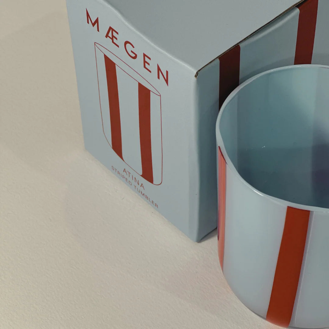 Maegen Atina Glassware - Blue & Red