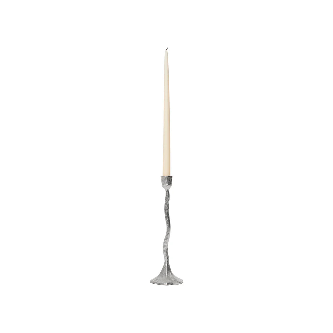 Broste Copenhagen Amy Large Silver Finish Candle Holder