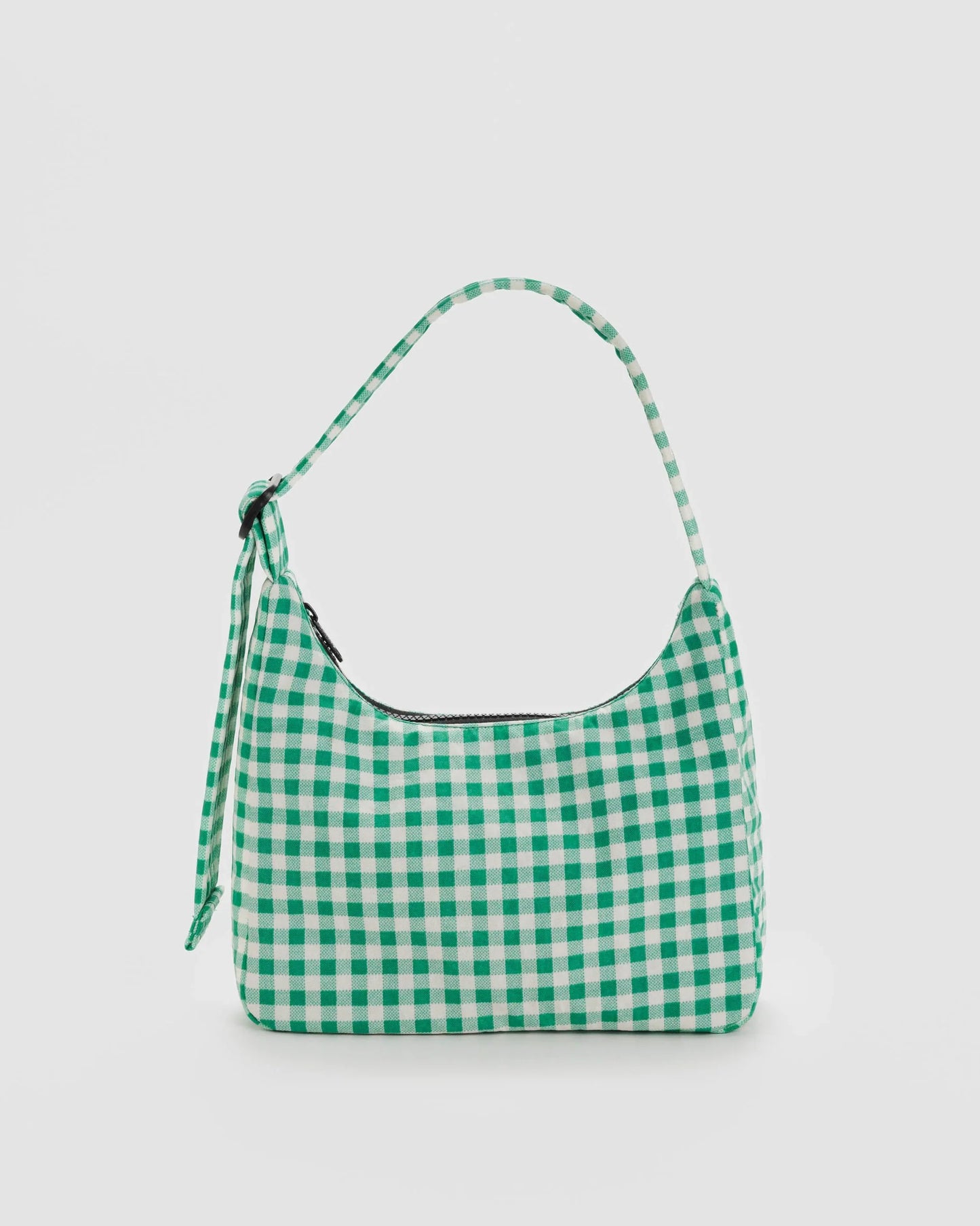 BAGGU mini nylon shoulder bag in green gingham