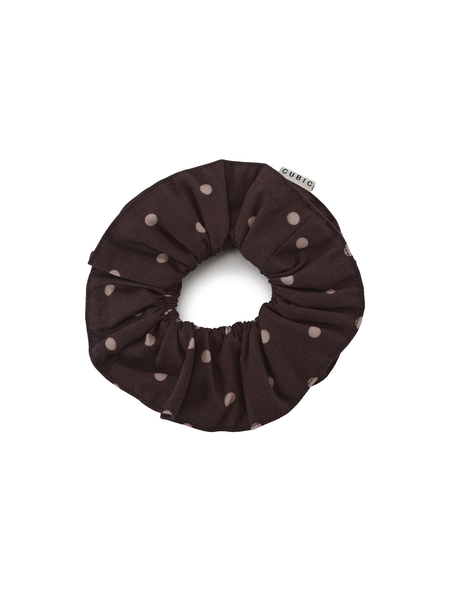 CUBIC Polka Dot Hair Tie - Brown