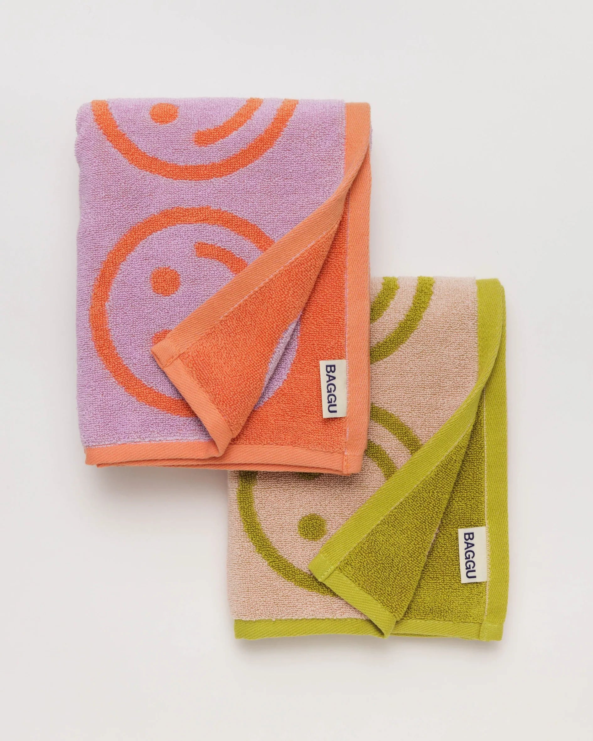 BAGGU Hand towel set of 2 in happy lilac ochre
