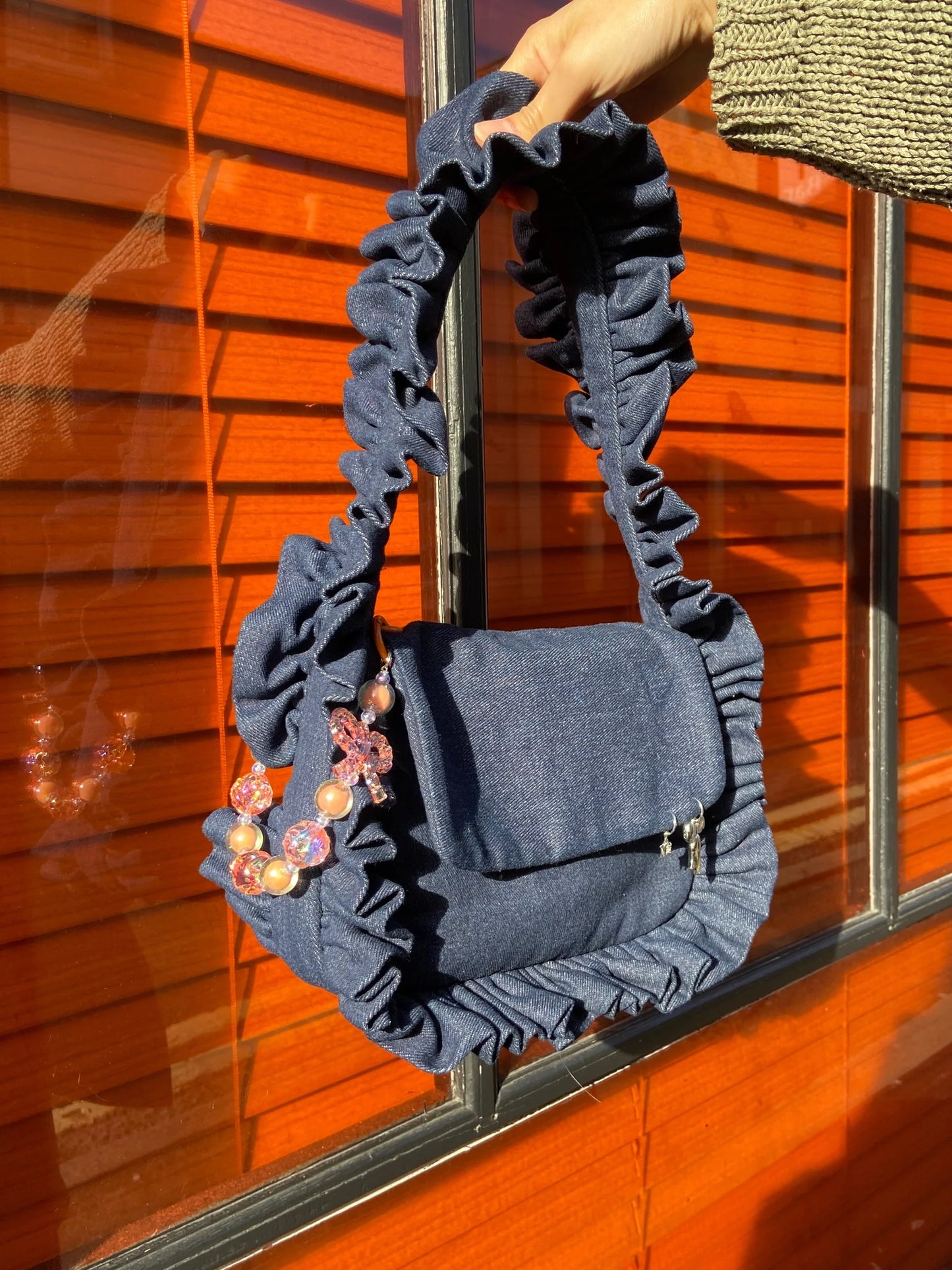 BAGGY London Baguette Flap Bag - Denim