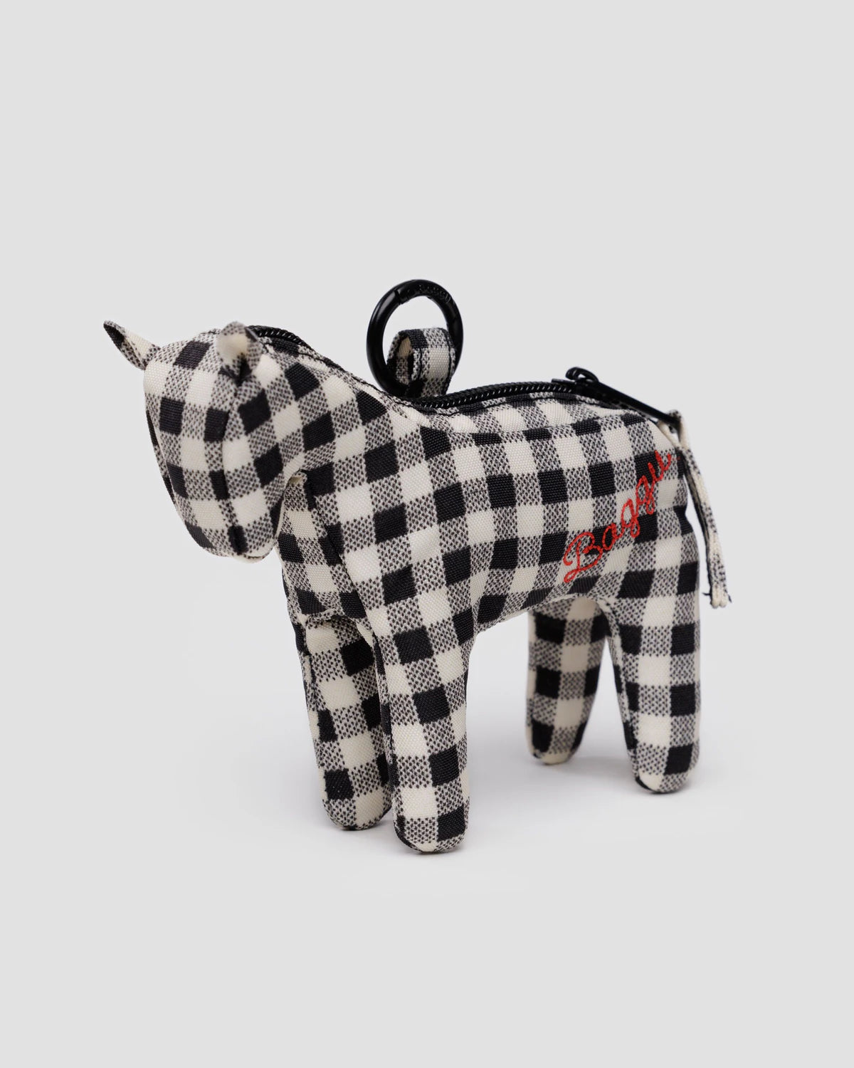 BAGGU Horse Charm - Black & White Gingham