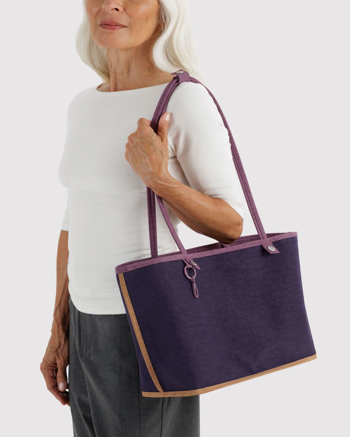 BAGGU Medium Nylon Reversible Tote - Wild Plum Mix