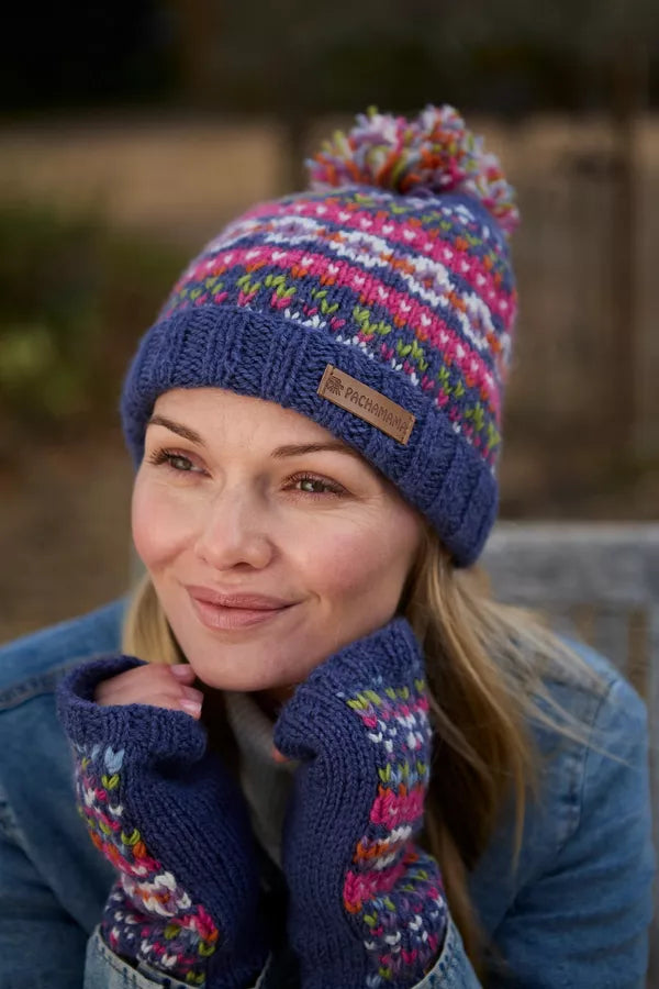 Pachamama Killarney Bobble Merino Beanie Denim