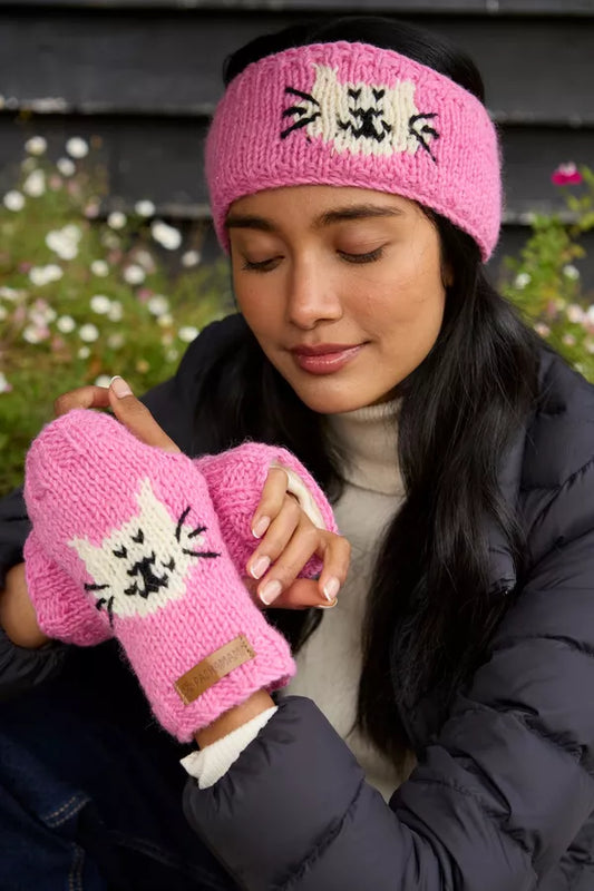 Pachamama Smiley Cat Pink Handwarmer