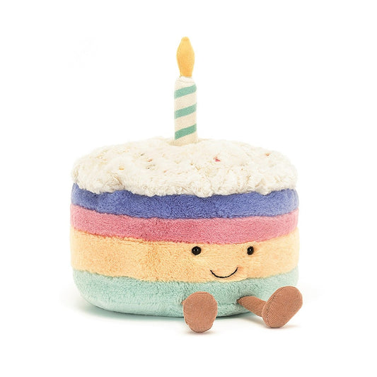 large rainbow birthday cake soft toy