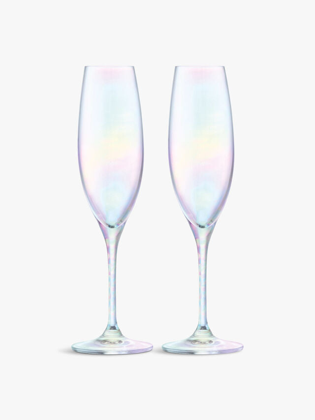LSA Polka champagne Flute in Mother of Pearl (set of 2)