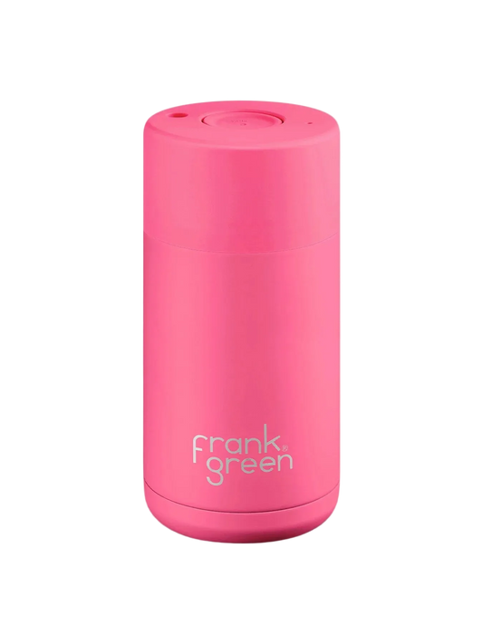 Frank Green Ceramic Reusable Cup 355ml - Bubblegum Blast Push Button Lid