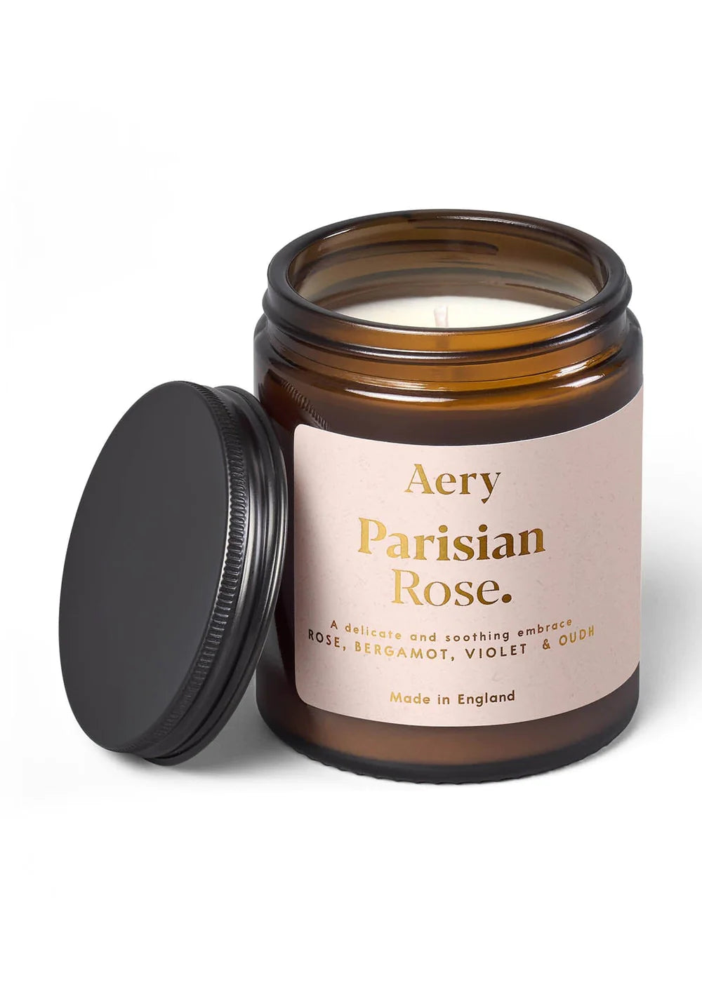 Aery Parisian Rose Scented Jar Candle - Rose Bergamot and Violet
