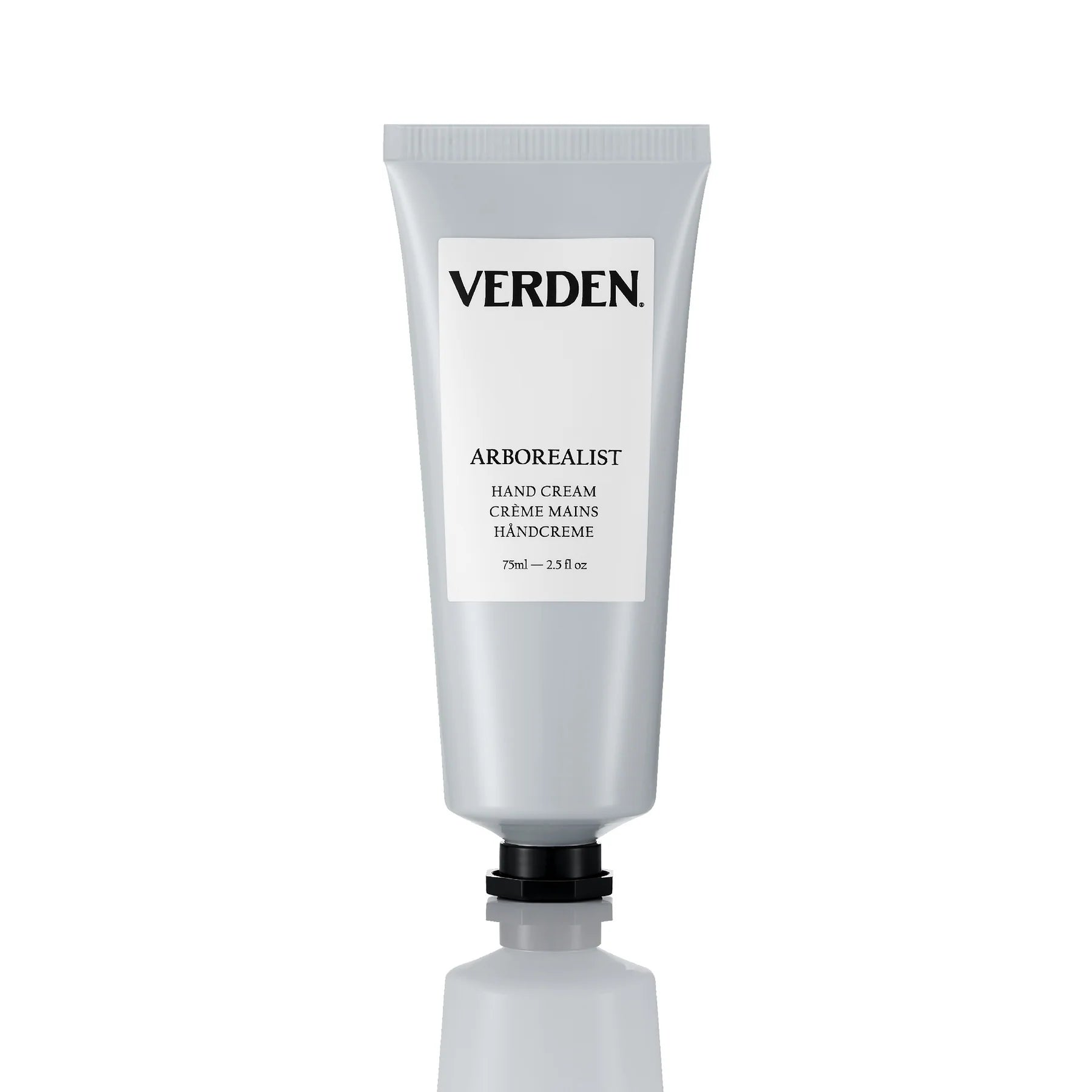 VERDEN Arborealist Hand Cream on a white background in light blue/grey packaging 