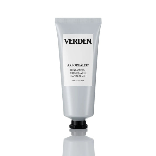 VERDEN Arborealist Hand Cream on a white background in light blue/grey packaging 