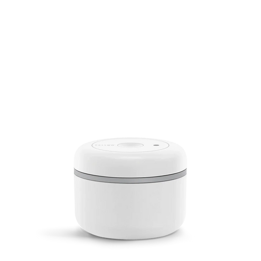 Fellow Atmos Vacuum Canister 0.4L in Matte White colour on a white background 