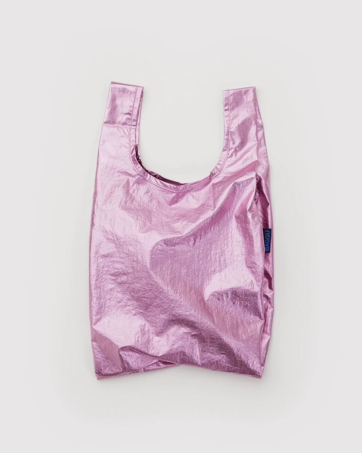 Pink reusable bag on a light gray background