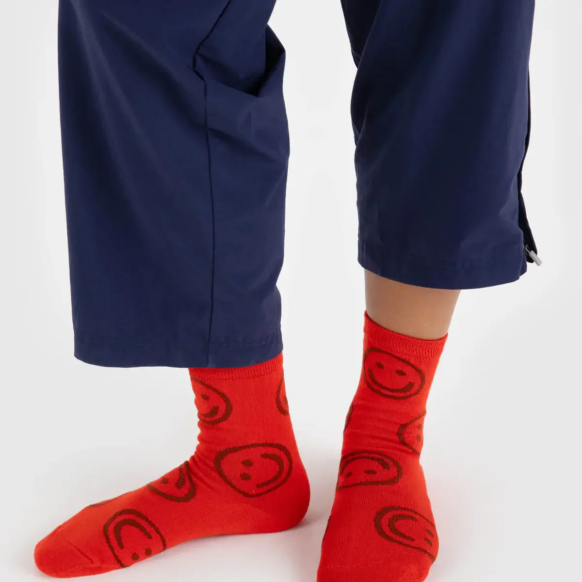 BAGGU Adult Crew Sock - Red Happy