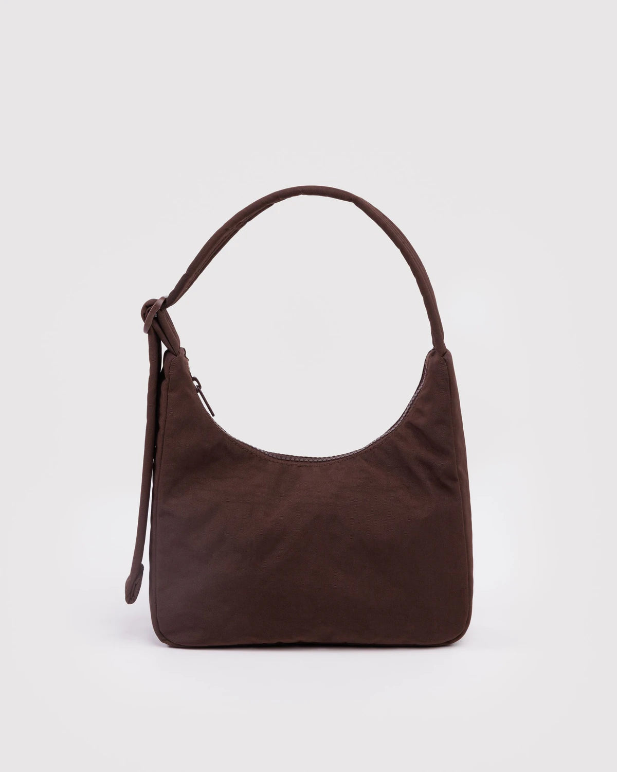 BAGGU Mini Nylon Shoulder Bag in Coffee Brown colour 