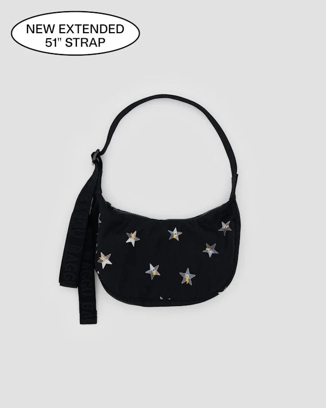 BAGGU Small Nylon Crescent Bag in Stars pattern