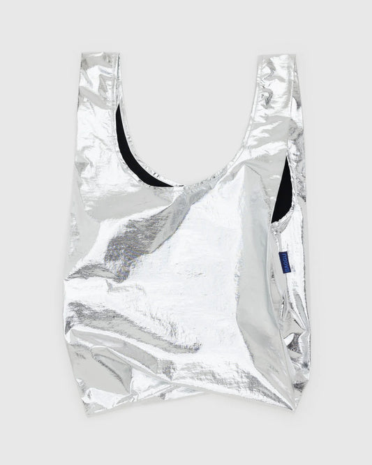 BAGGU Standard Reusable Bag in Metallic Silver