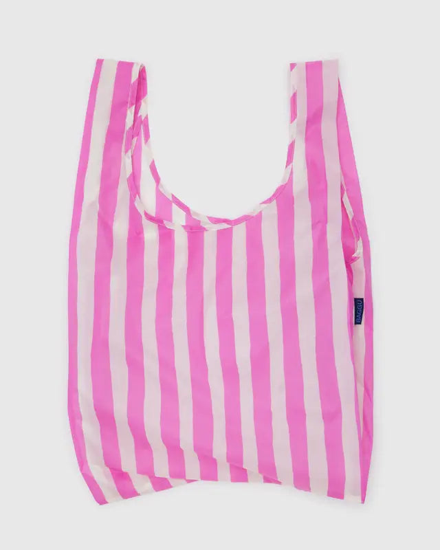 BAGGU Standard Reusable Bag in Pink Painted Stripe