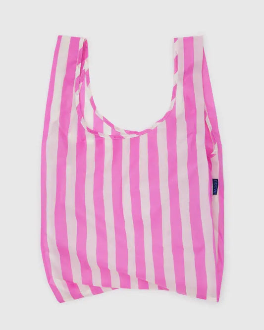 BAGGU Standard Reusable Bag in Pink Painted Stripe