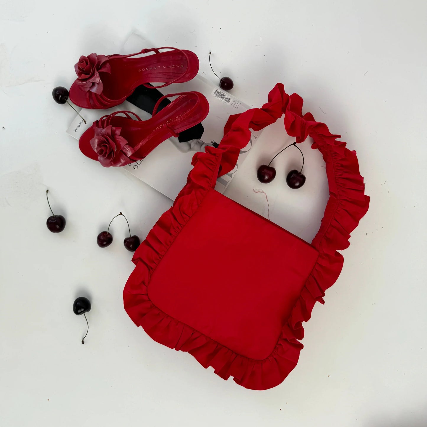 BAGGY London Original Ruffle Bag in Red