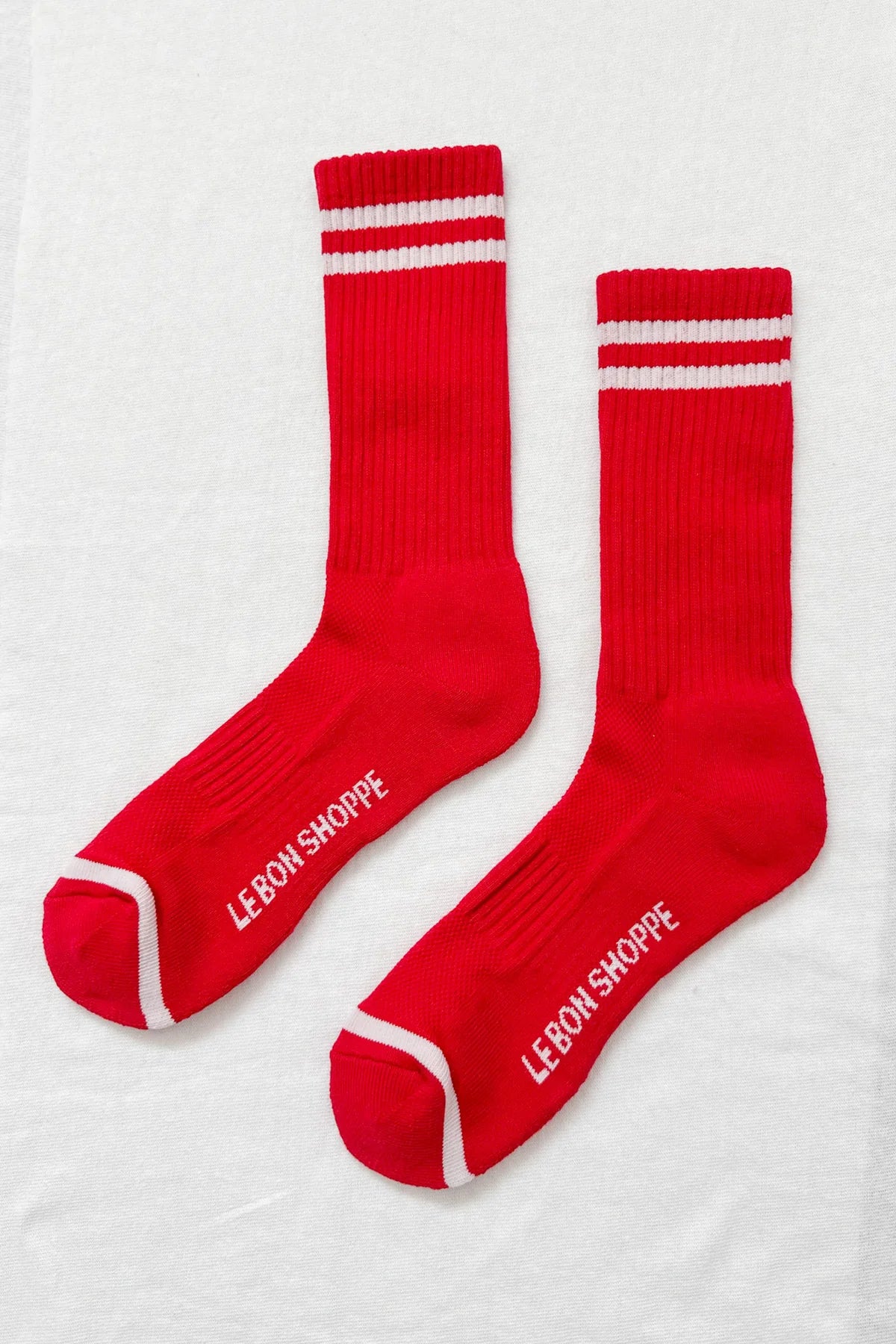 Le Bon Shoppe Extended Boyfriend Socks  - Red