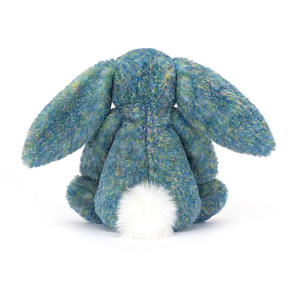 Jellycat Bashful bunny in blue pink and green